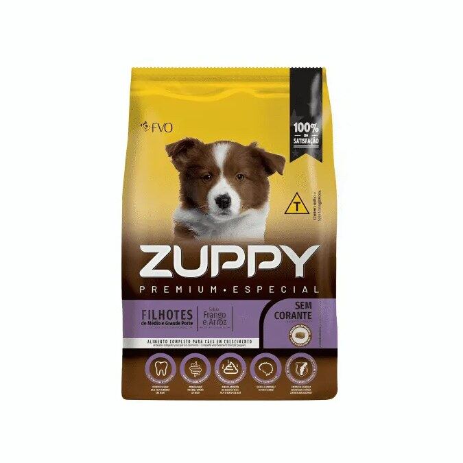 Zuppy Filhote Raças Médias/Grandes Frango e Arroz 20kg