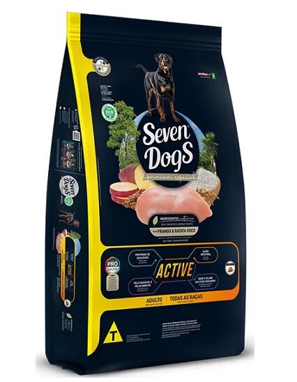 Seven Dogs Adulto Active Frango e Batata-Doce 15kg